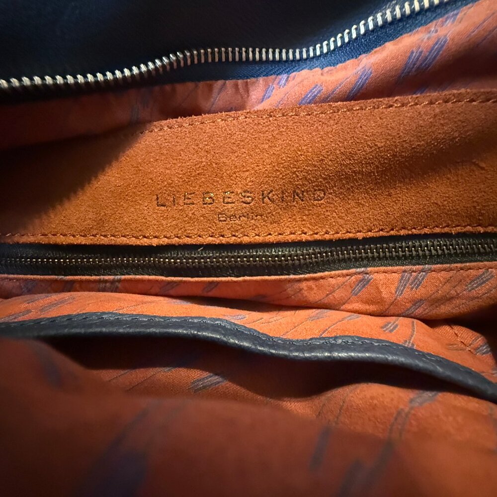 Liebeskind Berlin Slouchy Large Blue Leather satchel; Dbl Strap; Lots of pockets - Picture 7 of 13